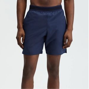 Fabletics The 7" Fundamental Short Navy Blue Gym Workout Shorts Men's Size Large